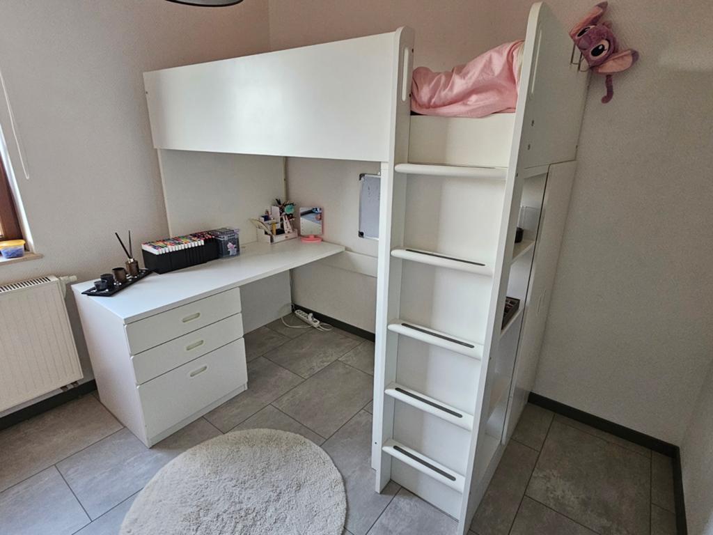 Combiné Lit Mezzanine IKEA + matelas, Hoogslaper