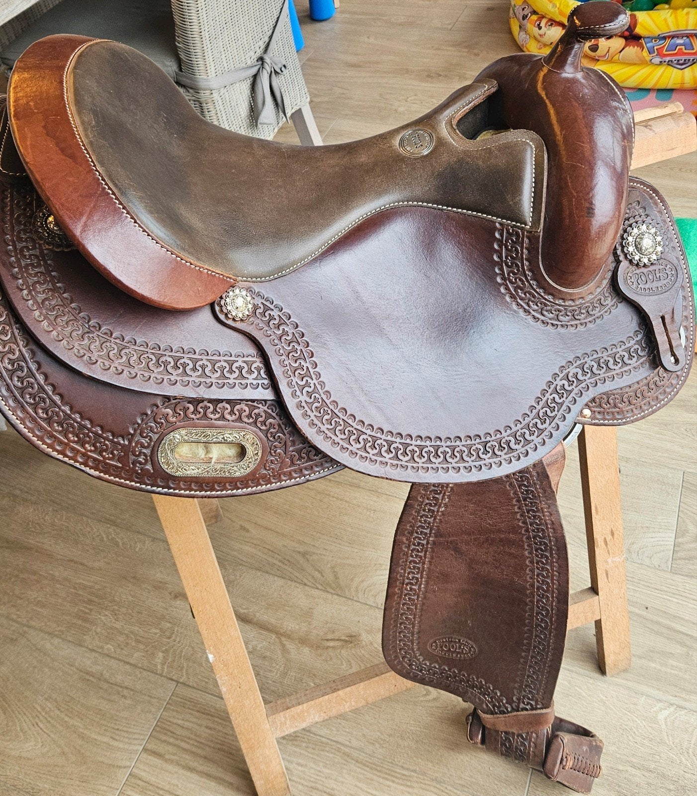 Te Koop: Prachtig Pools Saddles Westernzadel, ZGAN!, Enlèvement, Comme neuf, Étriers inclus