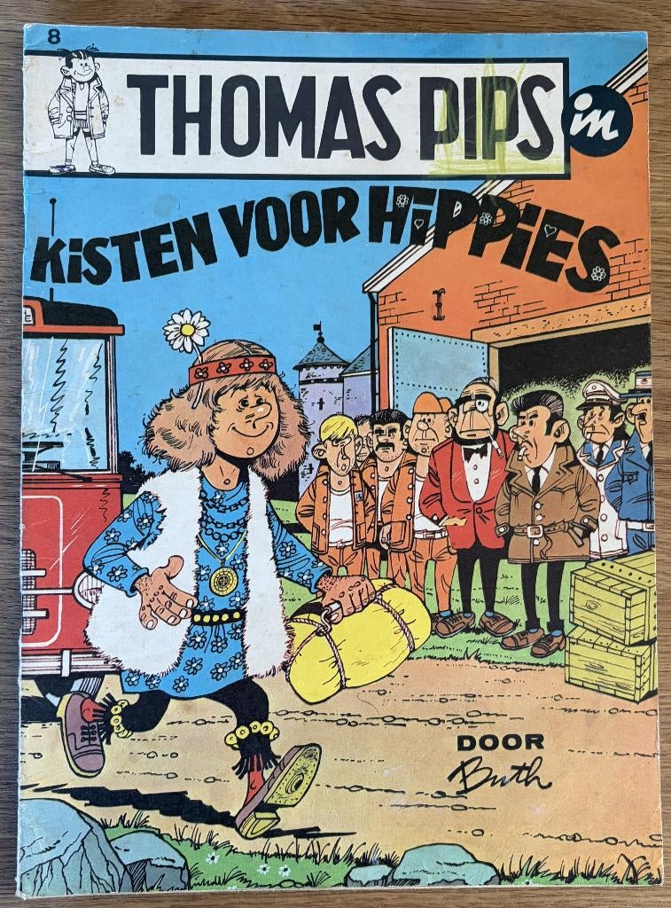 Thomas Pips - Kisten voor hippies -8-1e dr(1968) Strip, Boeken, Stripverhalen, Gelezen, Eén stripboek, Ophalen of Verzenden