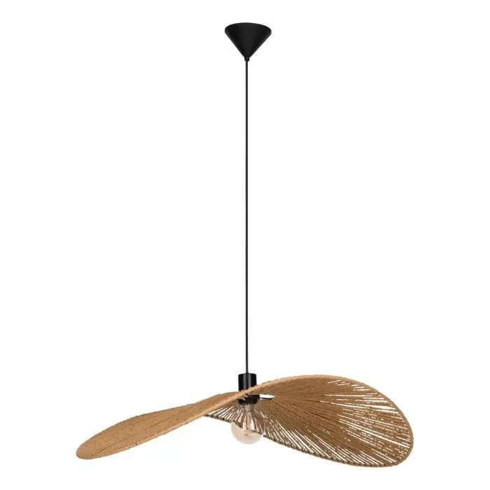 Eglo Suspension sur câble 1xE27/42W/230V 80x60cm rotin/noir, Maison & Meubles, Enlèvement, Comme neuf, Autres matériaux, E27 (grand)