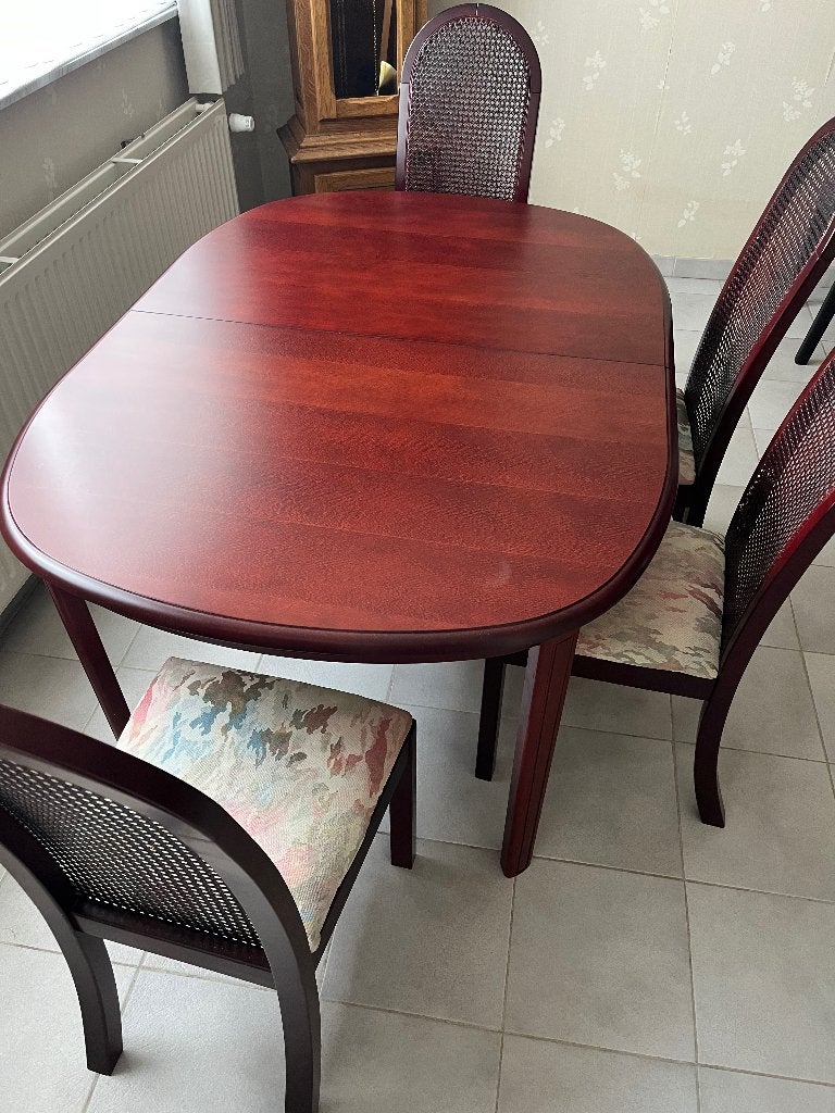 Tafel en stoelen, Huis en Inrichting, Ophalen, Gebruikt, 100 tot 150 cm, 150 tot 200 cm