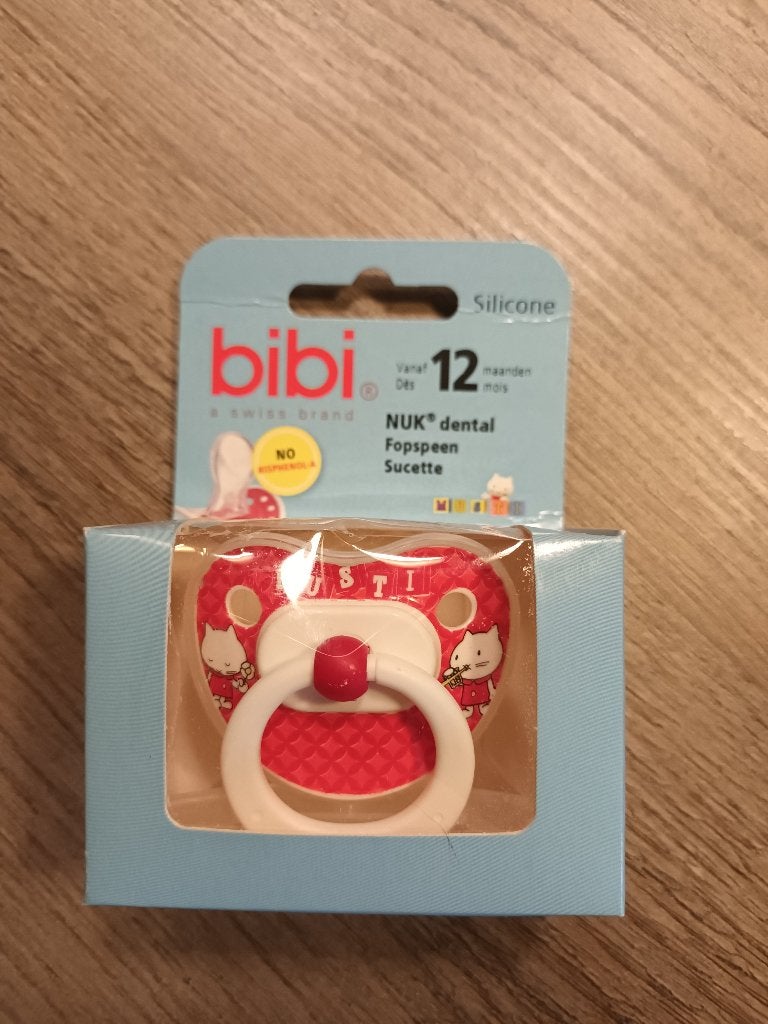 Nieuwe fopspeen van Bibi, met een leuke print van Musti, Ophalen of Verzenden, Nieuw, Speen, Overige merken
