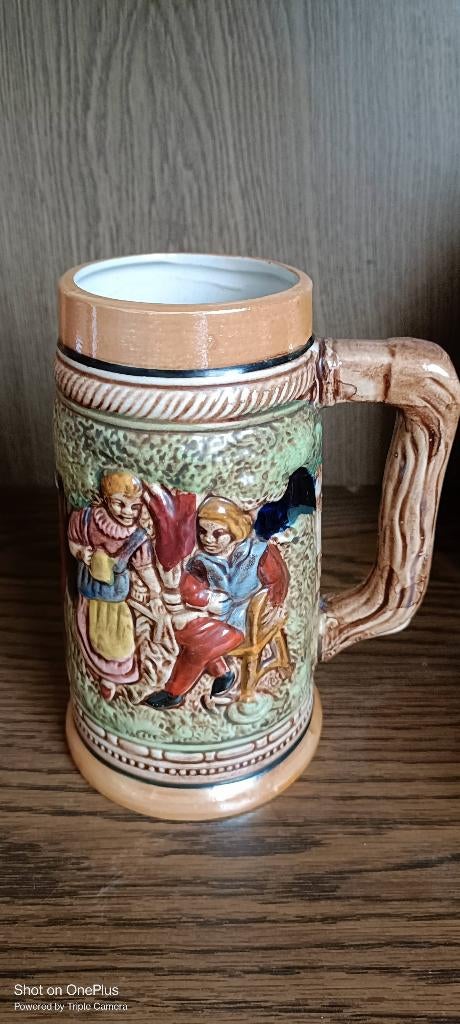 Vintage keramische bierpul, Antiek en Kunst, Ophalen