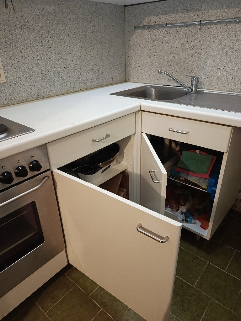Meubles de cuisine blancs avec taques et four à donner, Maison & Meubles, Synthétique, Enlèvement, Utilisé, Blanc
