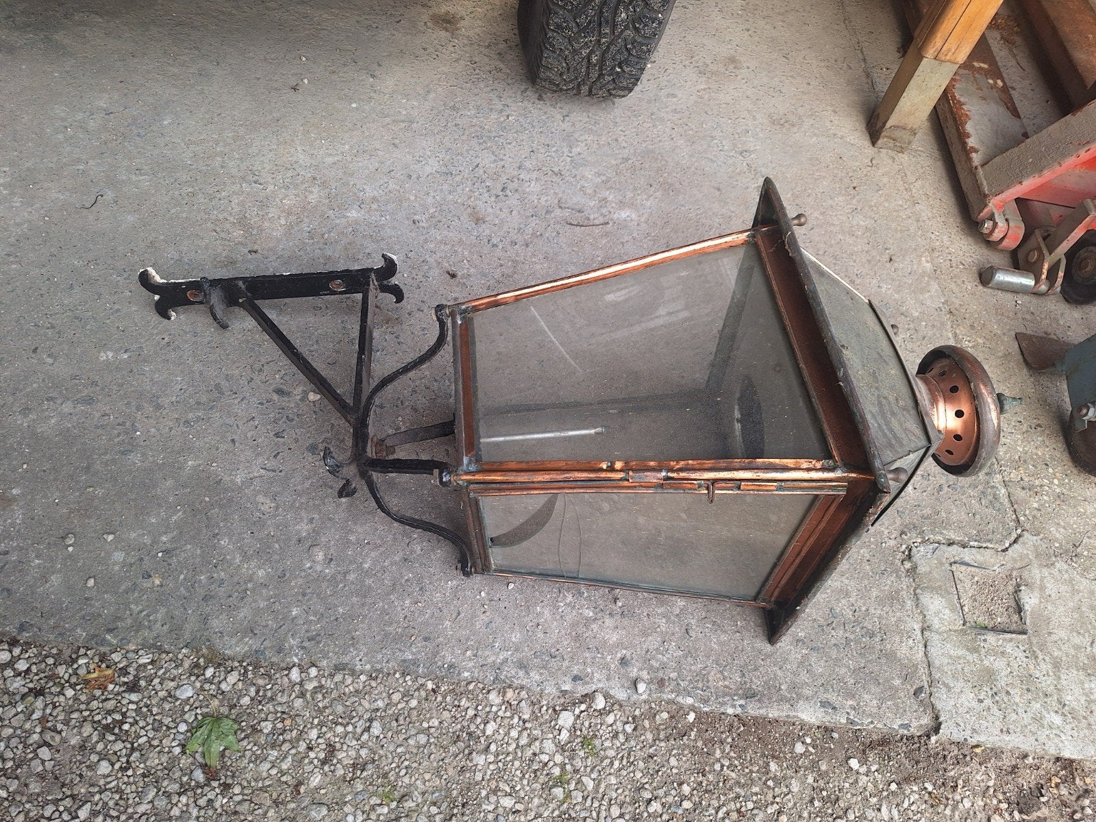 Oude koperen straatlantaren, Antiek en Kunst, Antiek | Verlichting, Ophalen