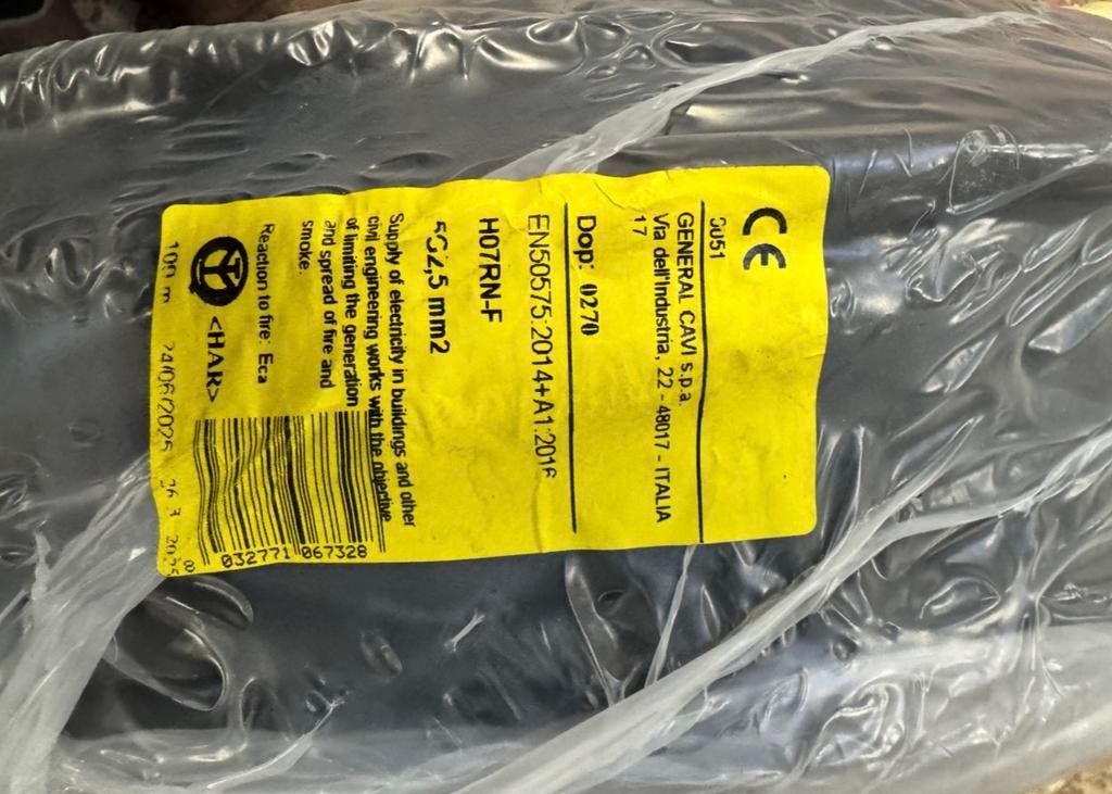 Câble h07rn-f 5g2,5 mm2 100 m 3 x 100 m disponible, Enlèvement, Neuf