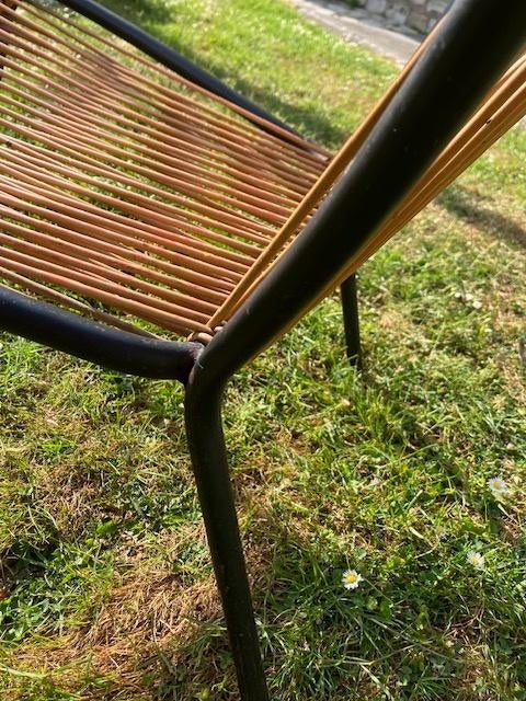CHAISE LONGUE SPAGHETTI EN FER VINTAGE  50s MID CENTURY, Enlèvement, Maison et Meubles