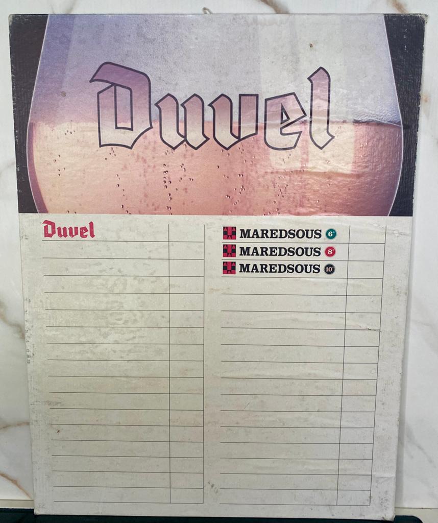 prijslijst / drankenlijst Duvel, Verzamelen, Ophalen, Gebruikt, Duvel