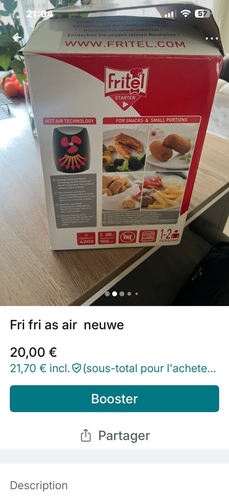 Friteuze marque  fritel neuwe, Elektronische apparatuur, Ophalen of Verzenden, Nieuw