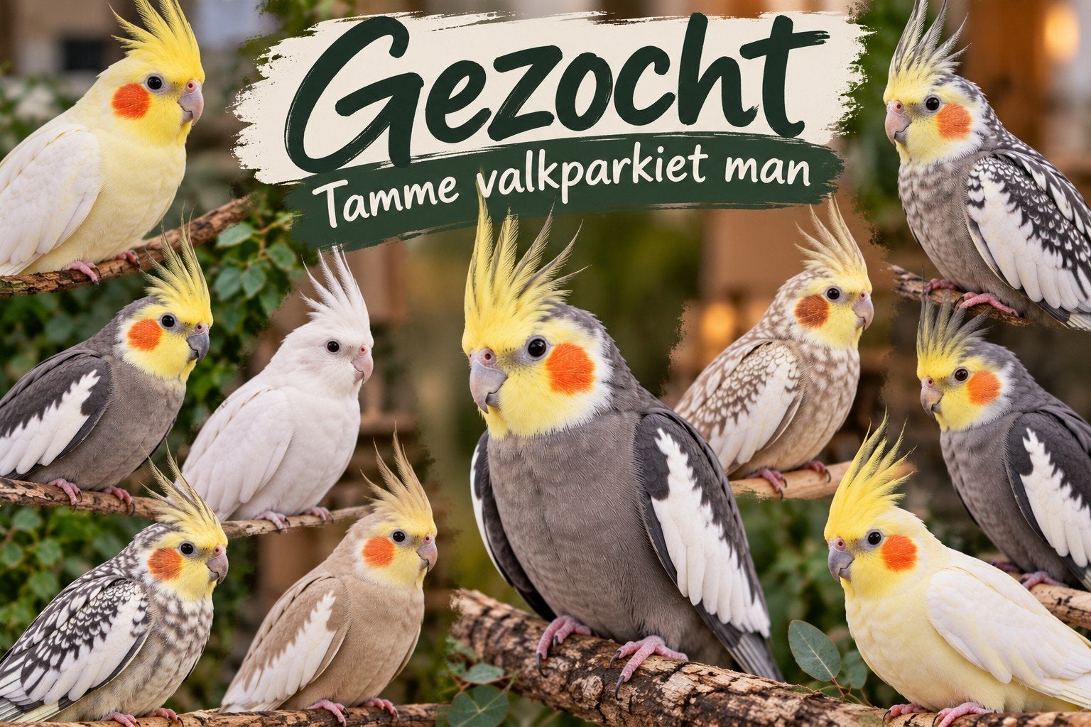 gezocht!! tamme valkparkiet man