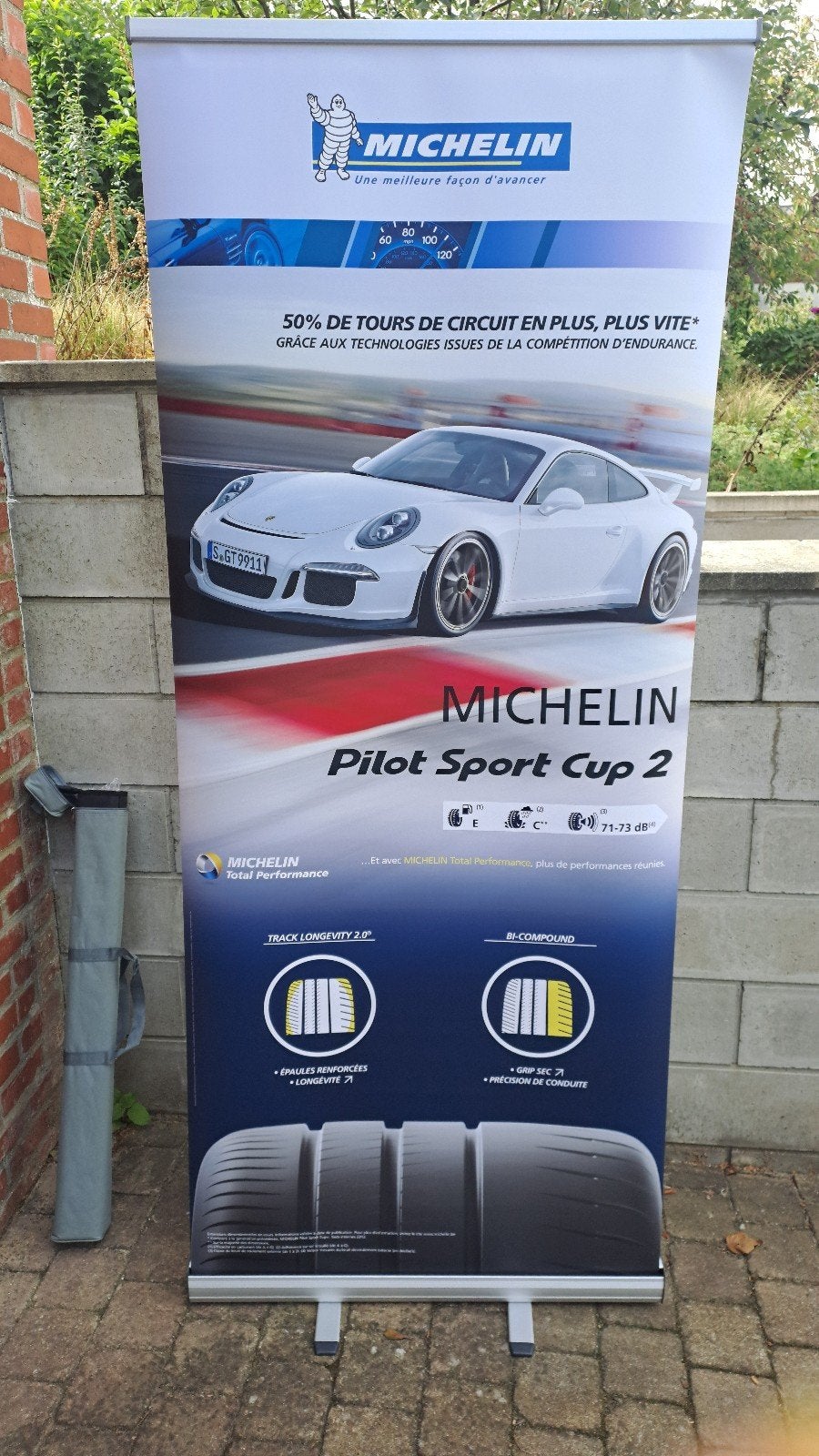 Roll up publicité Michelin + Porsche, Enlèvement, Neuf, Panneau publicitaire