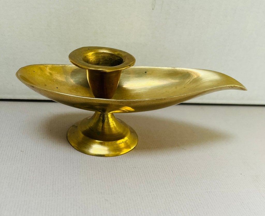 Vintage messing kandelaar – Aladdin  Oosterse stijl, Antiek en Kunst, Ophalen of Verzenden, Overige materialen