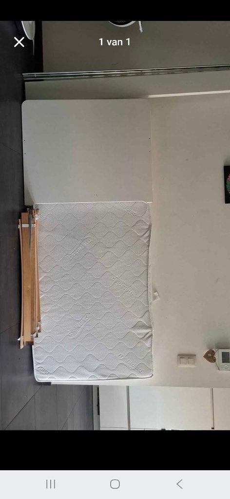 Eenpersoonsbed met matras, Ophalen, Gebruikt, 90 cm, Eenpersoons