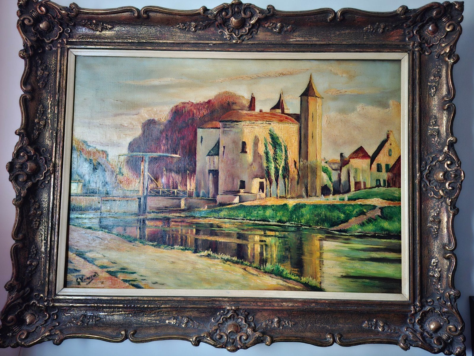 schilderij van de kruispoort in Brugge, Ophalen, Klassiek, Ingelijst, Stads- / dorpsgezicht
