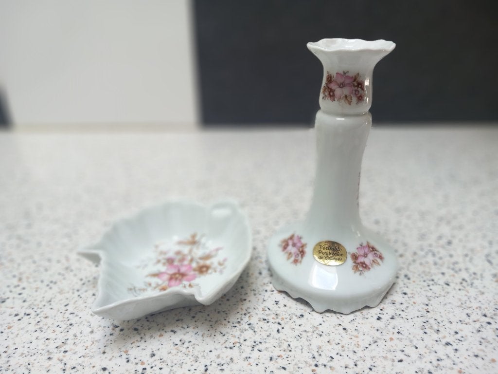 Limoges Porcelaine de France – kandelaar met s chaaltje, Antiek en Kunst, Ophalen