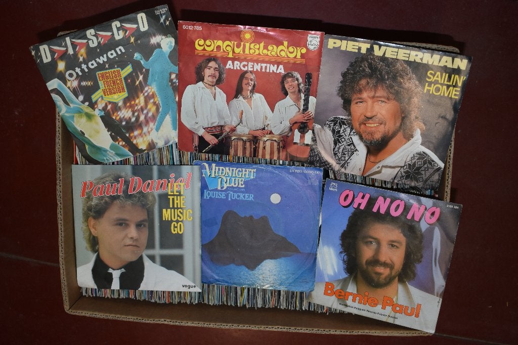 45t's ambiance rond de jukebox, sla een dansje, Cd's en Dvd's, Vinyl Singles, Zo goed als nieuw, Pop, Overige typen, 7 inch, Ophalen of Verzenden