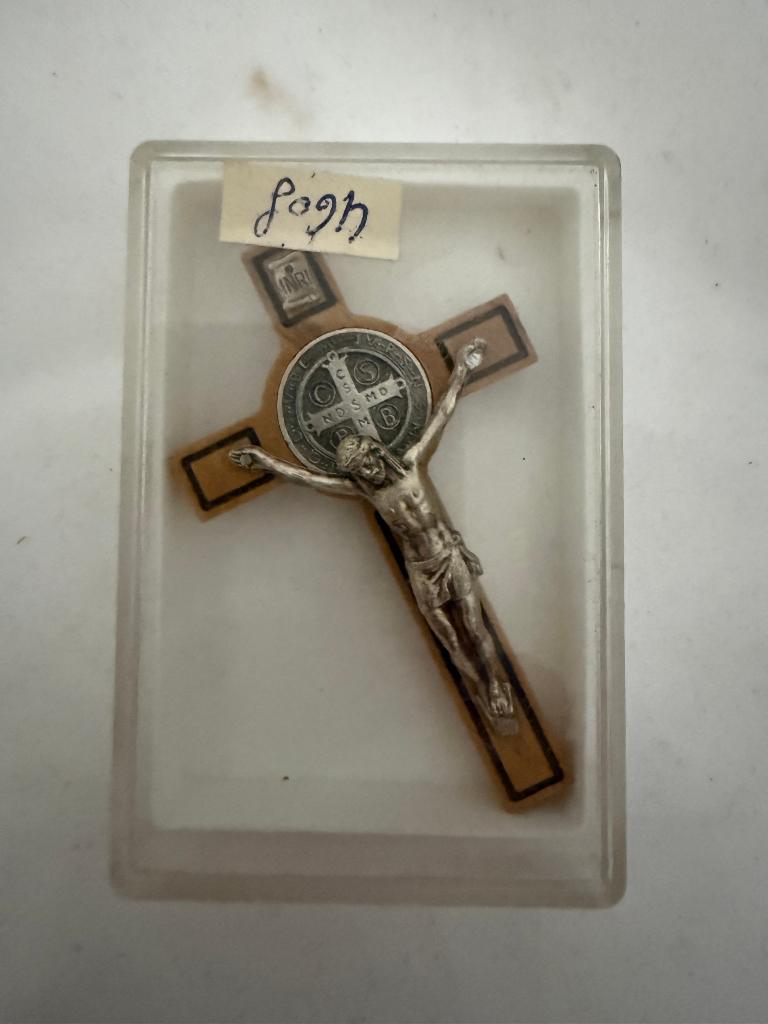 Vintage Sint-Benedictus kruisje, Ophalen of Verzenden