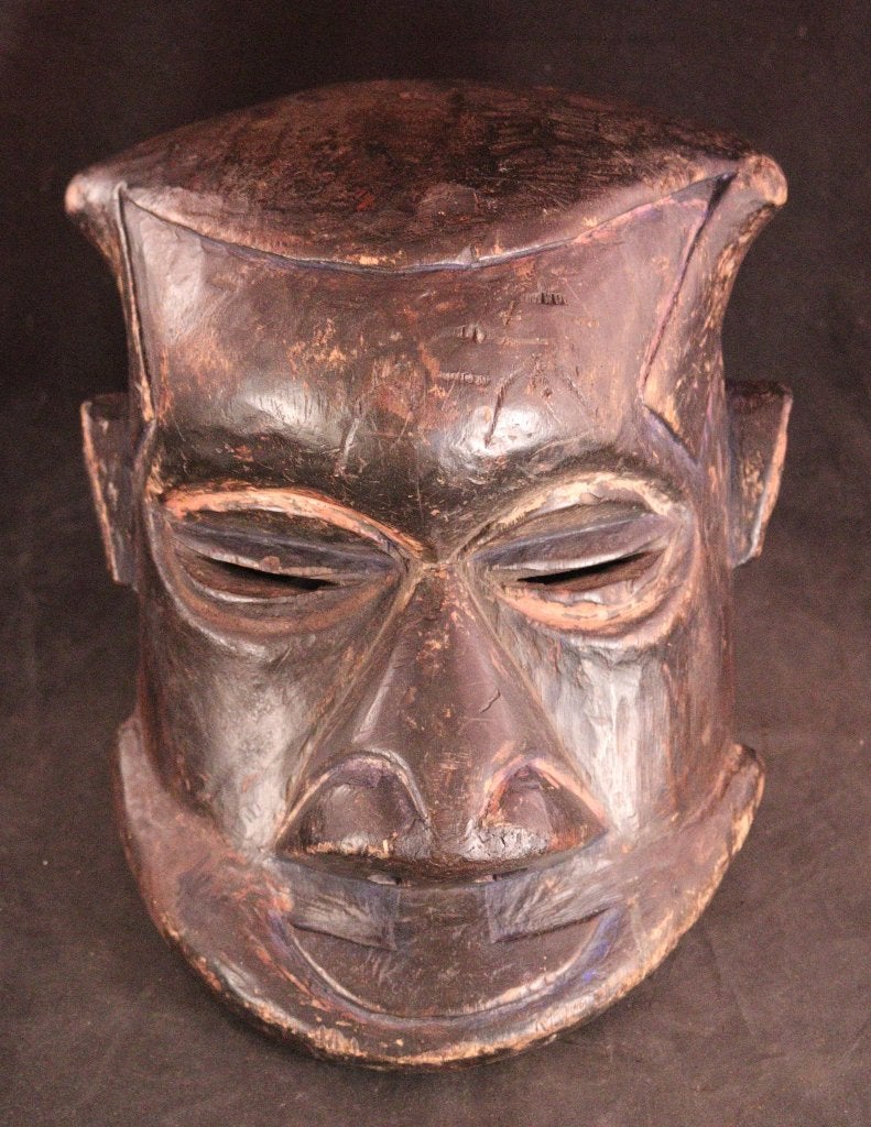 Masque de casque Kuba Bwoon ancien du Congo, Enlèvement ou Envoi, Masque, Relief