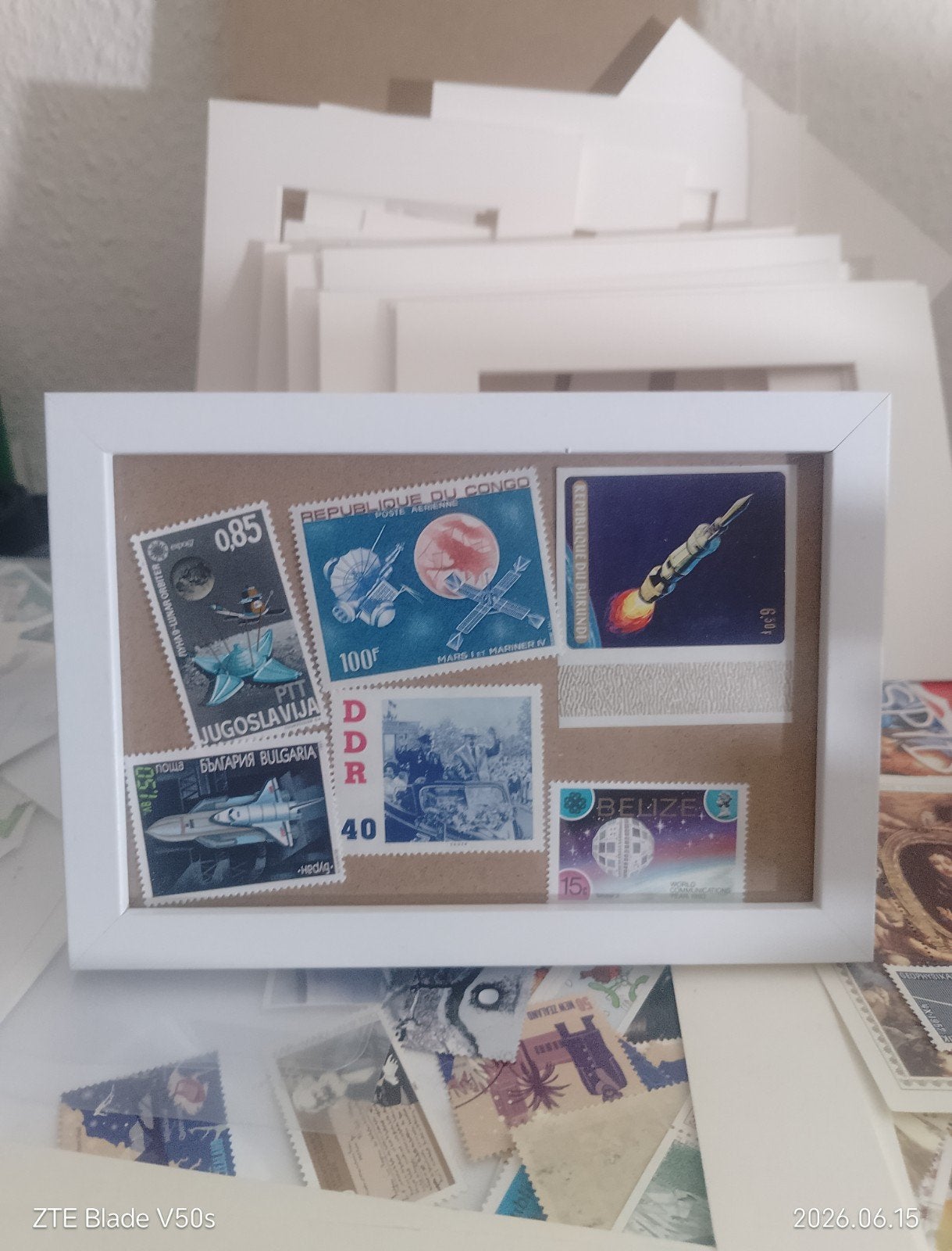 postzegels postfrisch ruimtevaart inglijst, Postzegels en Munten, Ophalen of Verzenden