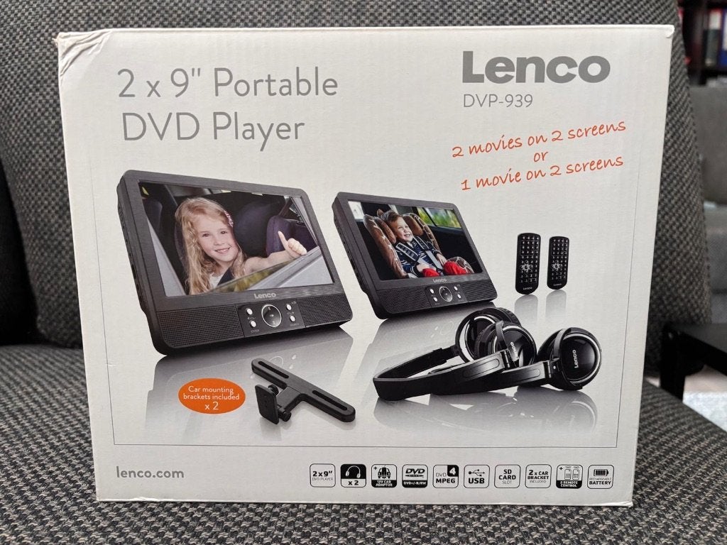 2x9" draagbare DVDspeler Lenco DVP-939 (+ 46 Kids DVD's), CD & DVD, Tous les âges, Enlèvement ou Envoi, Utilisé