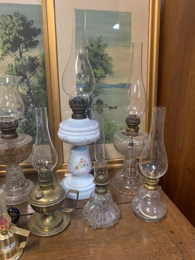 Oude olielampen verschillende modellen en maten, Antiek en Kunst, Antiek | Verlichting, Ophalen of Verzenden