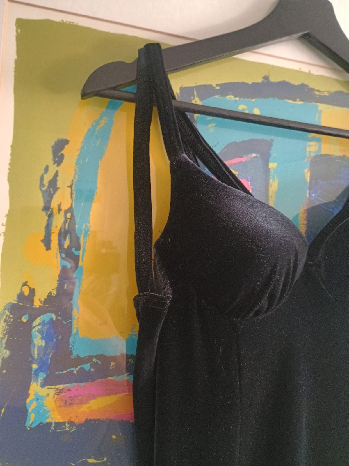 Robe de soirée longue en velours noir S, Taille 36 (S), Comme neuf, Max, Noir