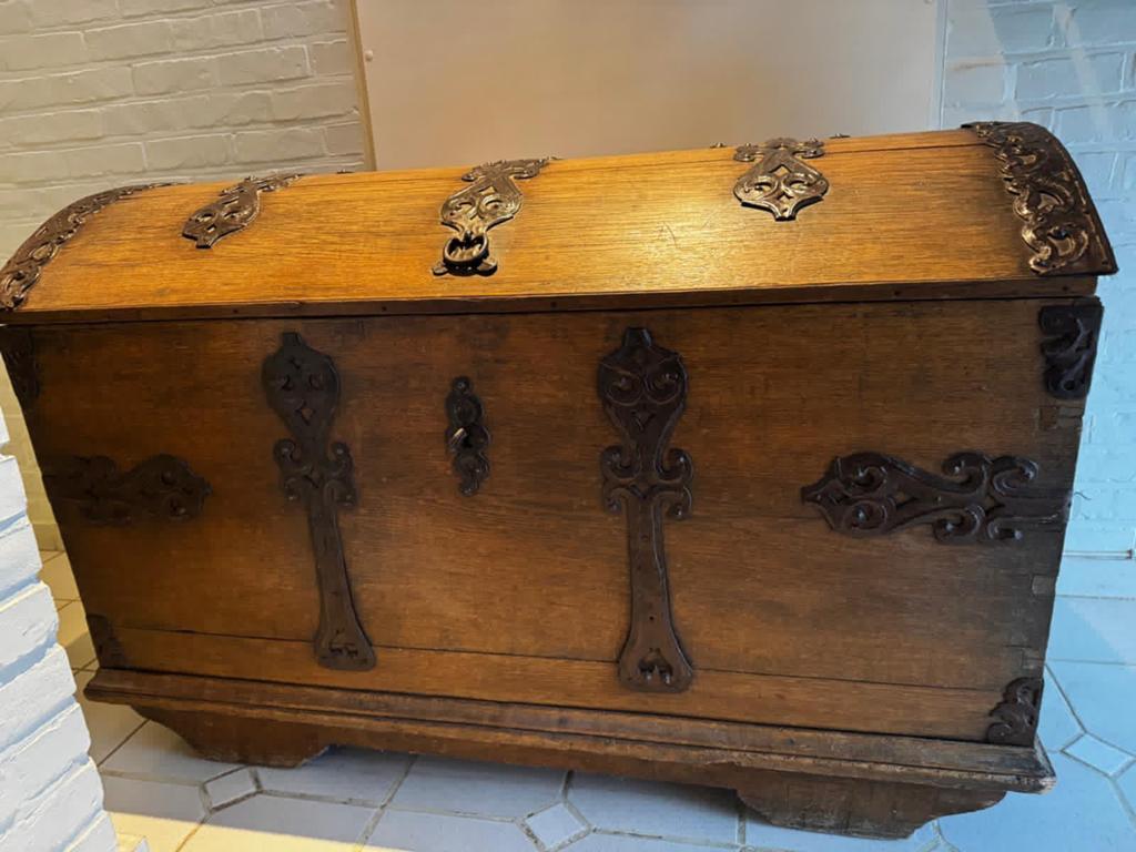Belle boîte à couvertures en chêne des 19-20e siècle, 100 à 150 cm, Enlèvement, Utilisé, Chêne