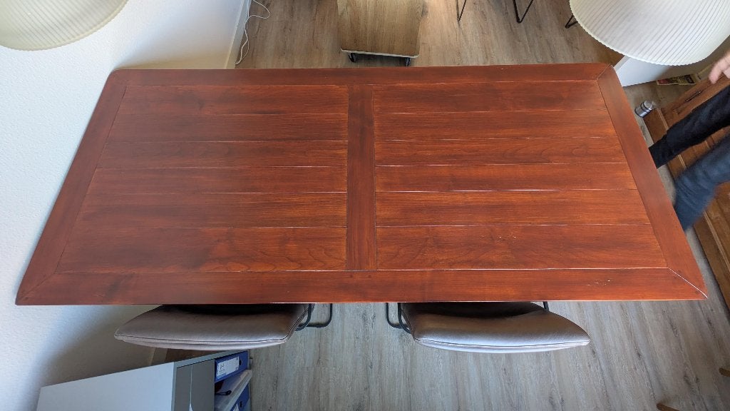 Belle table à manger en bois massif, table 200 cm x 90 cm, 150 à 200 cm, Cinq personnes ou plus, Cerisier, Enlèvement