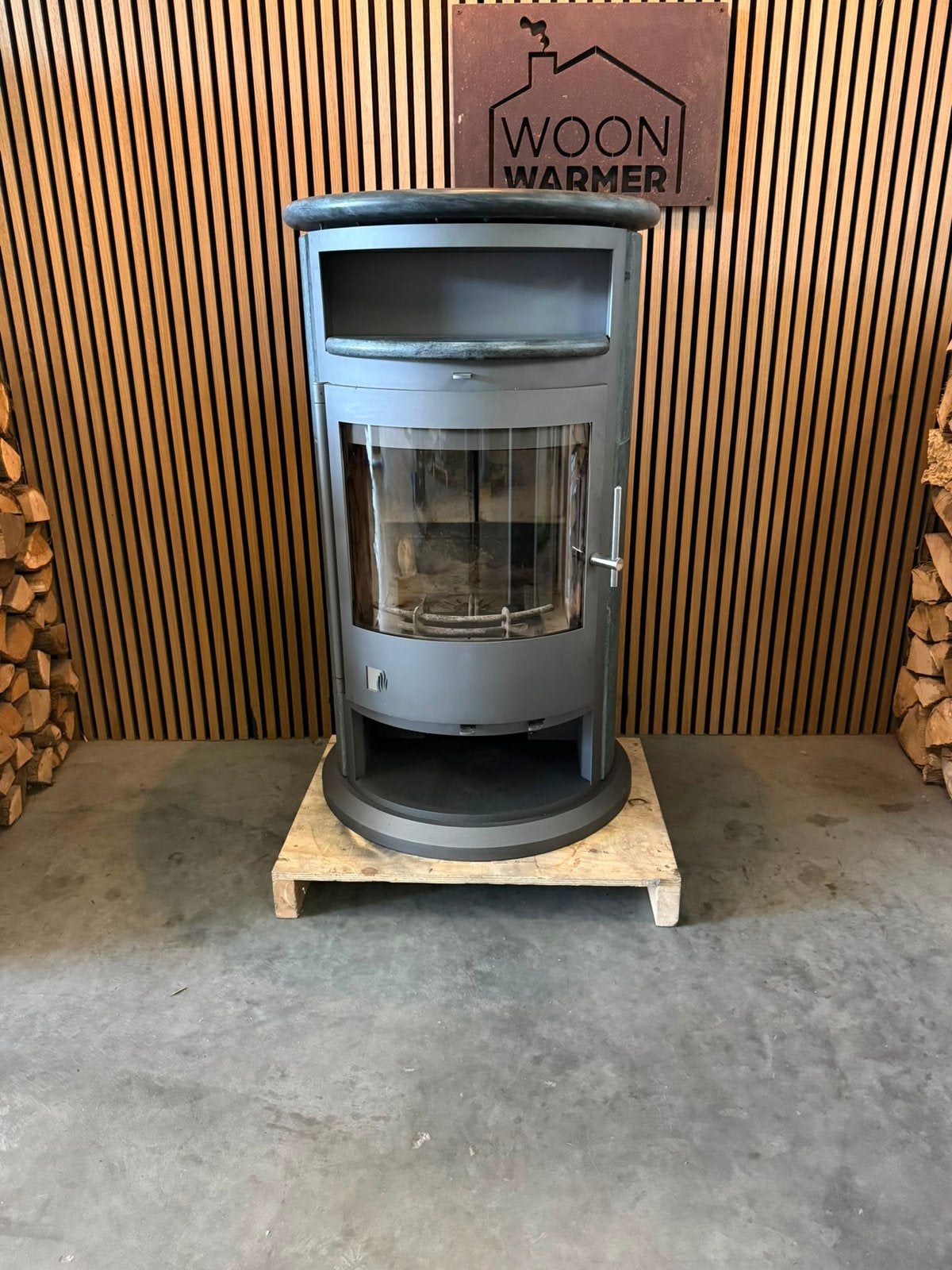26071 Speksteenkachel Drooff 9kw, Ophalen, Gebruikt, Houtkachel, Vrijstaand
