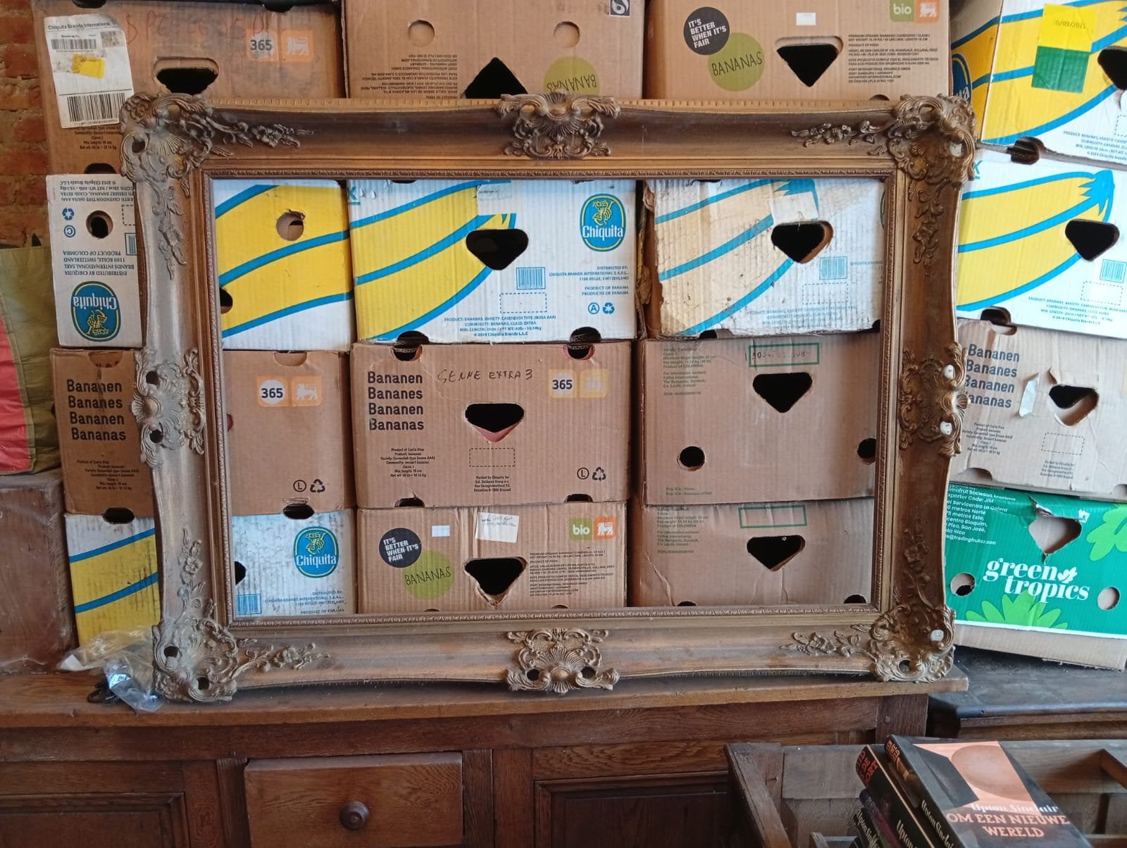 Antieke houten kader, Antiquités & Art, Antiquités | Autres Antiquités, Enlèvement