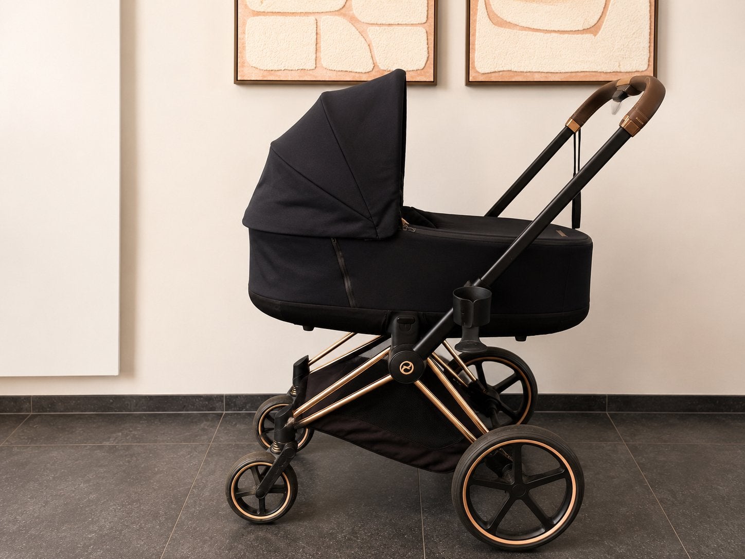 Cybex Priam Platinum Rose Gold – Complete set – Topstaat, Kinderen en Baby's, Kinderwagens en Combinaties, Verstelbare duwstang