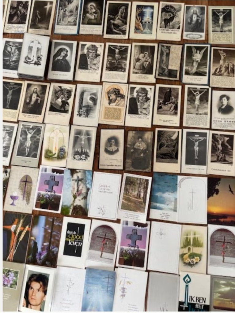 210 cartes de décès/de prière datant de 1855 le père Damiaan, Enlèvement ou Envoi, Comme neuf, Christianisme | Catholique