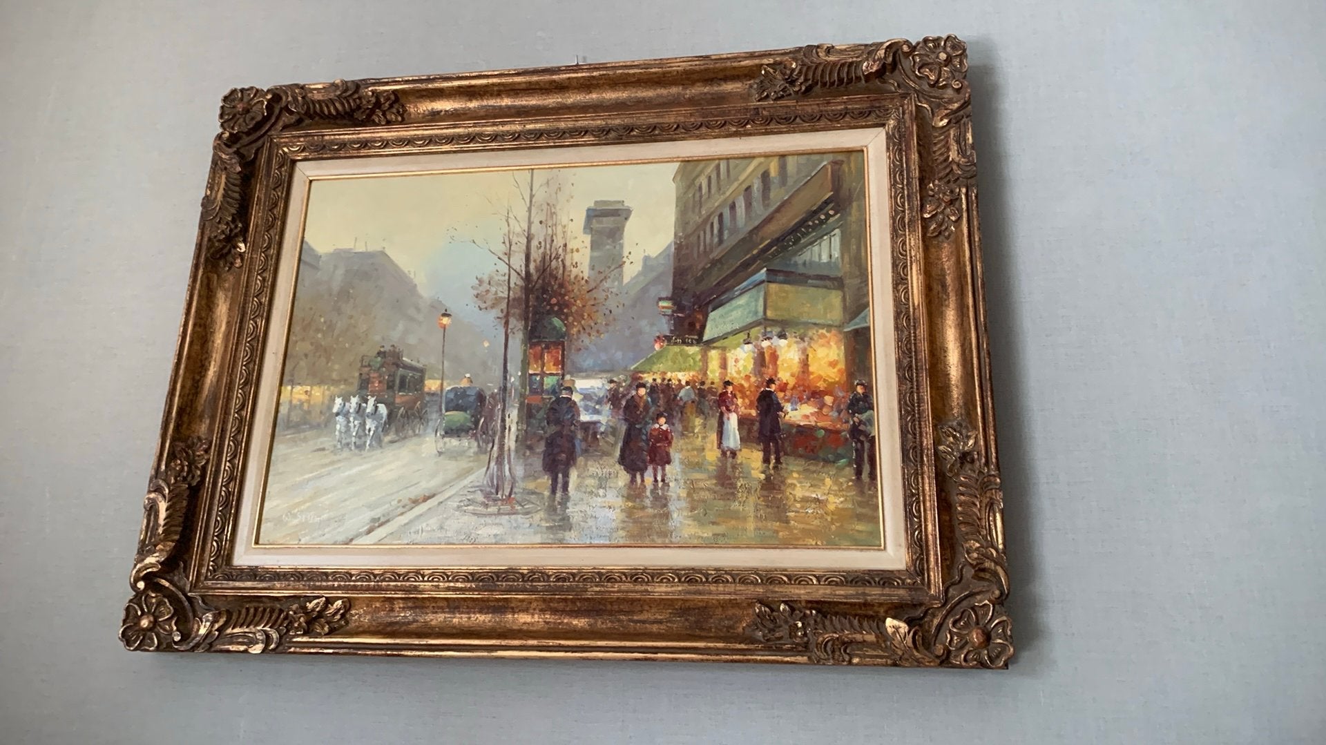 Vue sur la rue de Paris, Antiquités & Art, Art | Peinture | Classique, Enlèvement