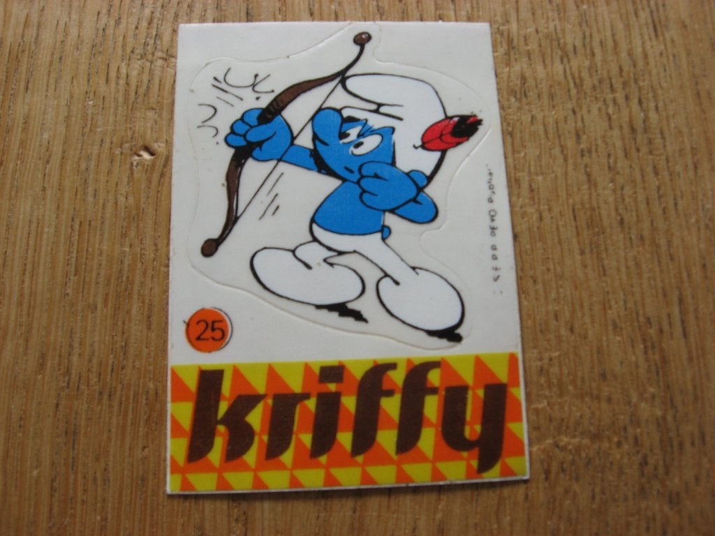 Smurfen Kriffy Peyo Nr 25 Sticker, Verzamelen, Stickers, Ophalen of Verzenden, Nieuw, Strip of Tekenfilm