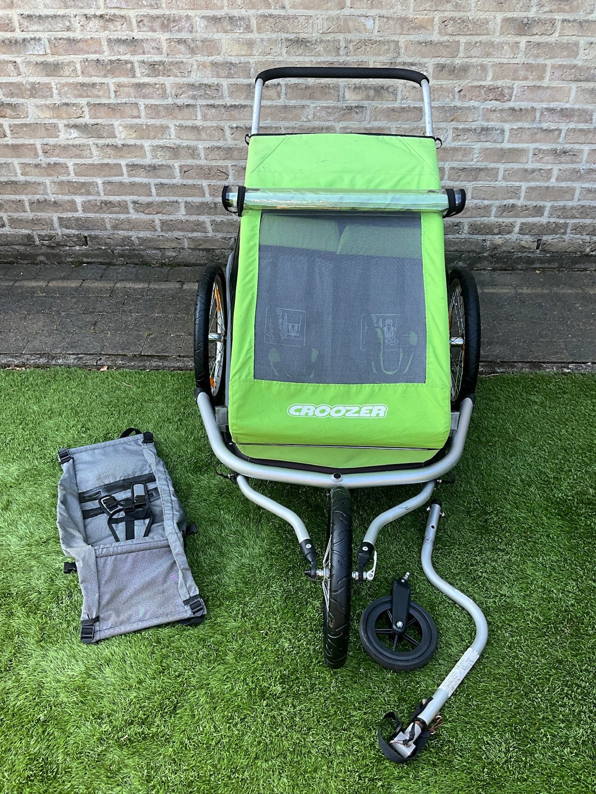 Croozer kid for 2 fietskar en hangmatje, Fietsen en Brommers, Ophalen, Opvouwbaar, Zo goed als nieuw, Kinderkar