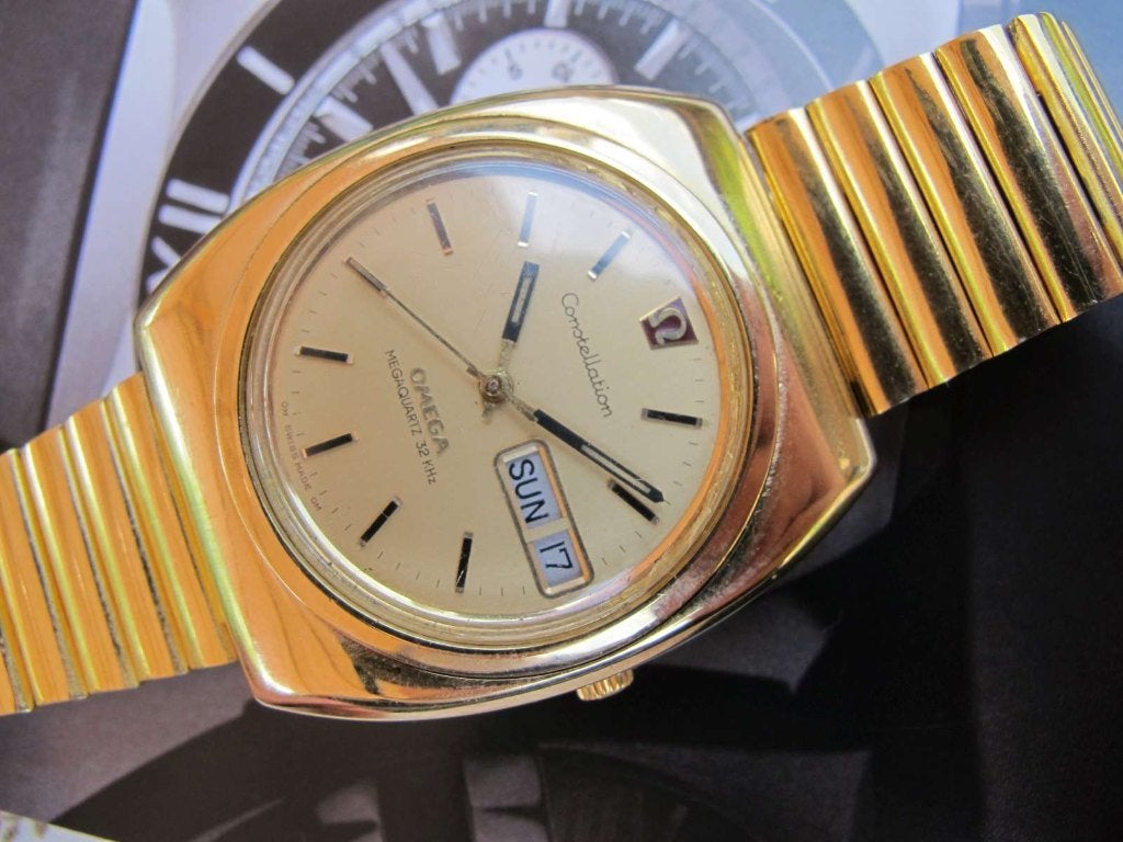 Vintage GP Omega Constellation Megaquartz Day-Date vers 1973, Enlèvement ou Envoi
