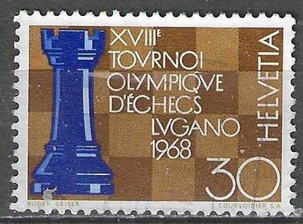 Zwitserland 1968 - Yvert 809 - Olympisch Schaaktornooi  (ST), Postzegels en Munten, Verzenden, Gestempeld