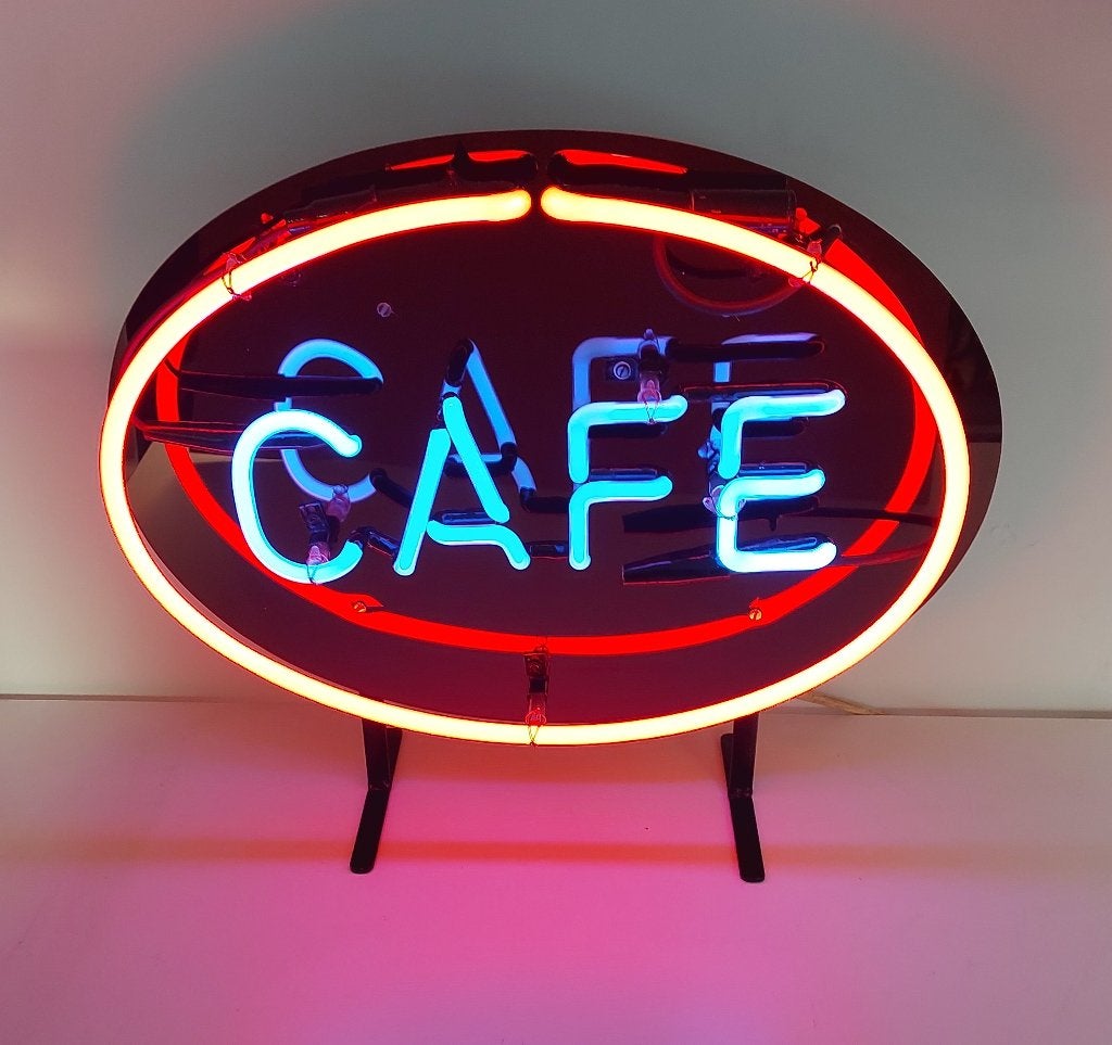 Neon reclame - Cafe, Ophalen, Nieuw, Lichtbak of (neon) lamp