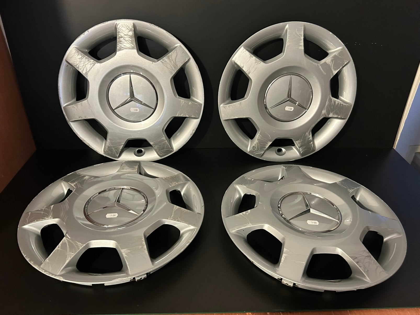 4 enjoliveurs d’origine Mercedes classe A160/A200 15", Enlèvement ou Envoi, Utilisé