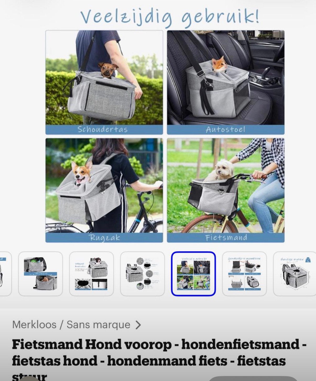 Honden fietsmand voorraan bevestigen, Enlèvement, Panier de vélo pour chien