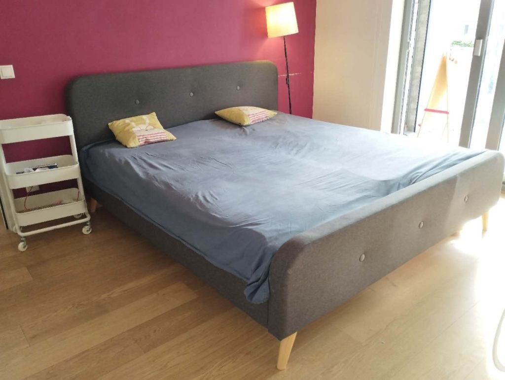 JYSK KONGSBERG Bed Frame + 2 IKEA Mattresses, Huis en Inrichting, Slaapkamer | Bedden, Ophalen, Gebruikt, 200 cm