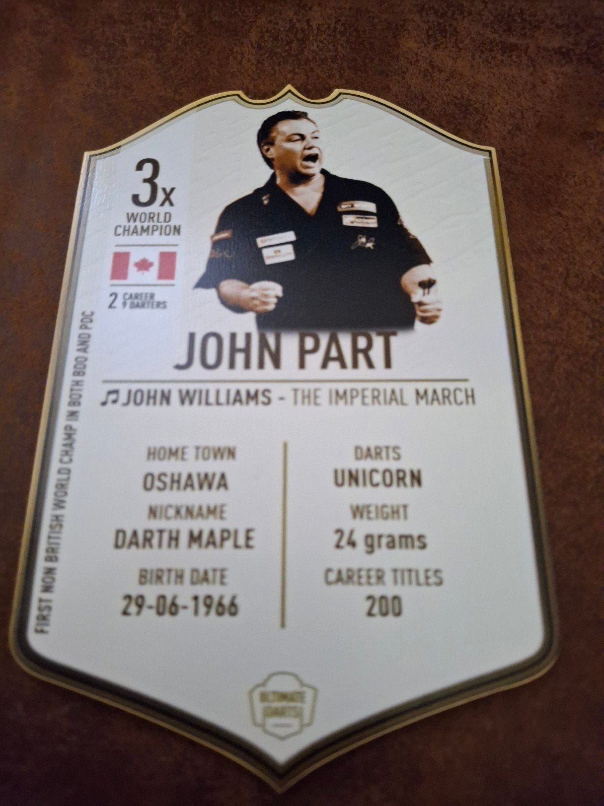 Dart card John Part, Ophalen