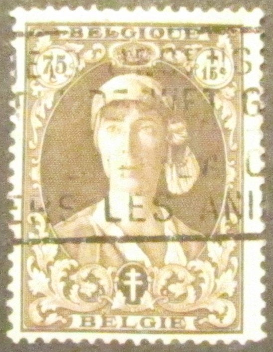75 centimen + 15 centimen OBC 329 afgestempeld, Met stempel, Koninklijk huis, Frankeerzegel, Ophalen of Verzenden
