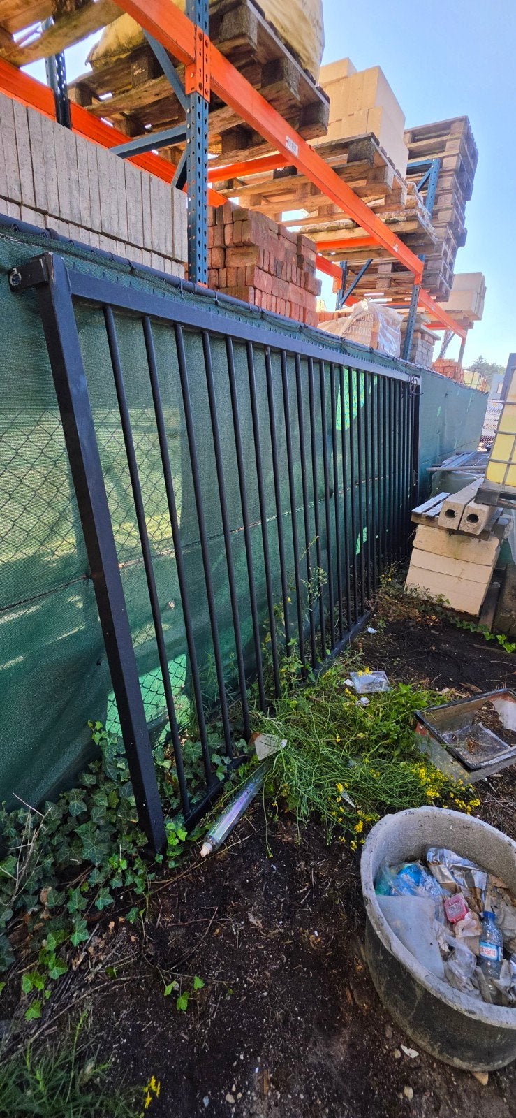 Stevige stalen spijlenpoort 4m op 2m, Tuin en Terras, Ophalen, Gebruikt, IJzer