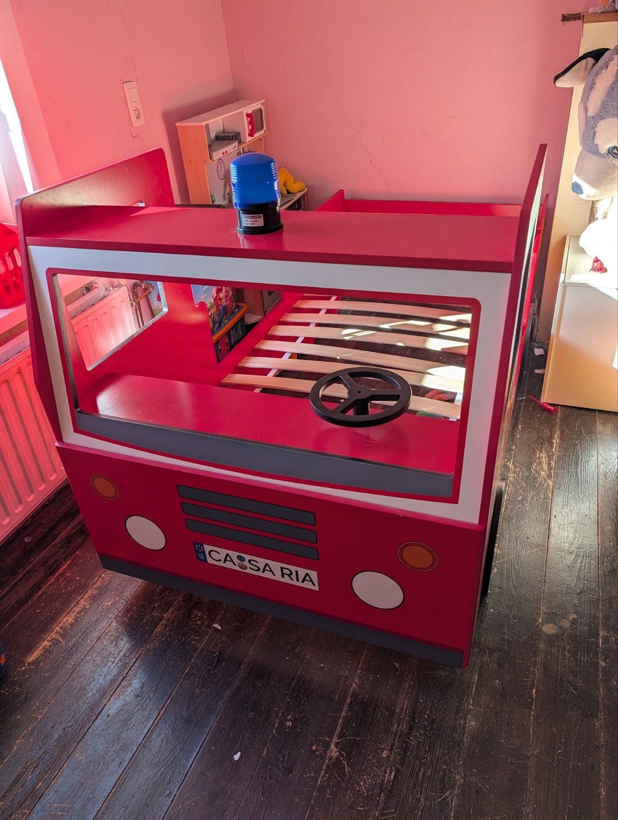 bed thema brandweer zonder matras, Enlèvement, Utilisé, Sommier à lattes