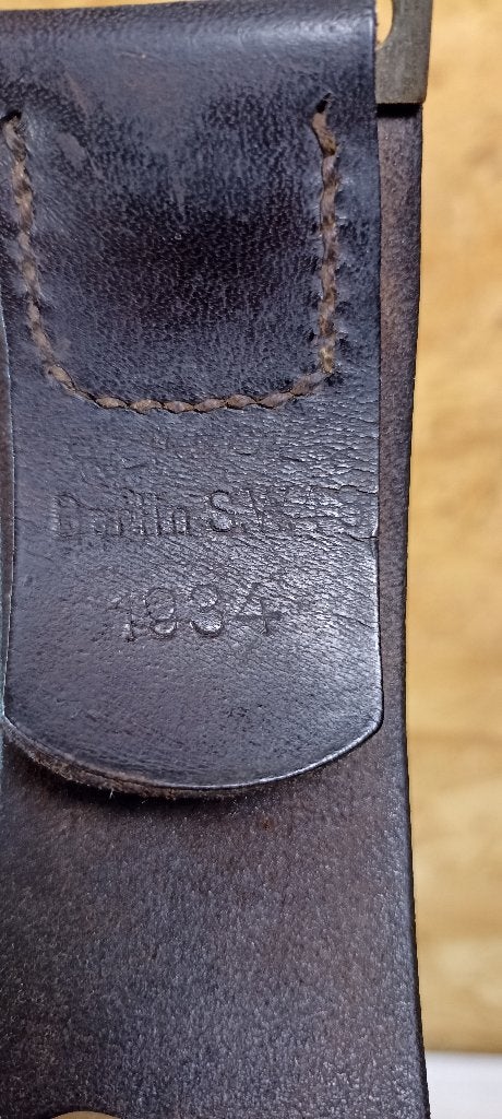 Rare ceinturon Allemande Wehrmacht 1934 Berlin S.W. 48 ww2, Collections, Envoi, Armée de terre, Autres types