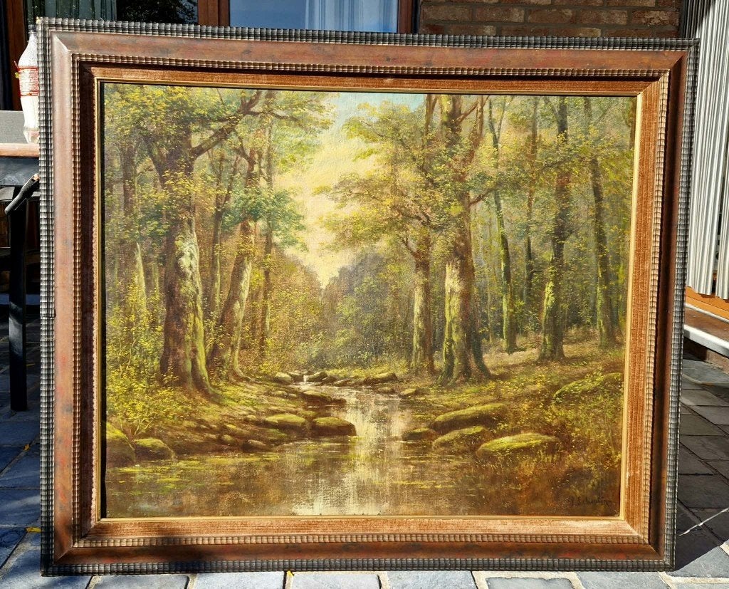 GASTHEER. Paul SCHOUTEN 1868-1922, zeer groot schilderij., Antiek en Kunst, Ophalen, Doek