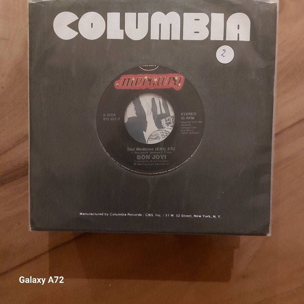bon jovi bad medicine, Gebruikt, 7 inch, Ophalen of Verzenden, Rock en Metal