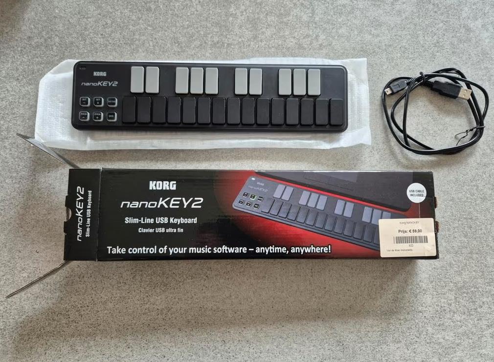 Korg Nanokey 2 avec emballage, Connexion MIDI, Comme neuf, Korg, Enlèvement ou Envoi