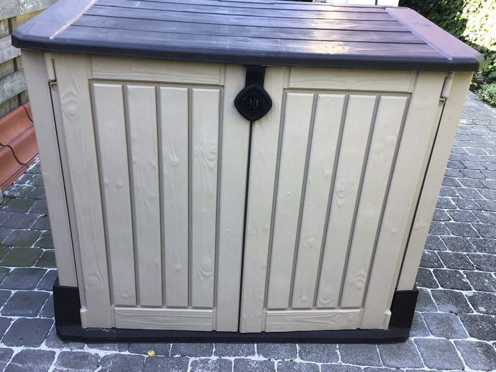 2 Keter Store It Out Midi opbergboxen tuin beige 880 liter, Jardin & Terrasse, Enlèvement, Utilisé